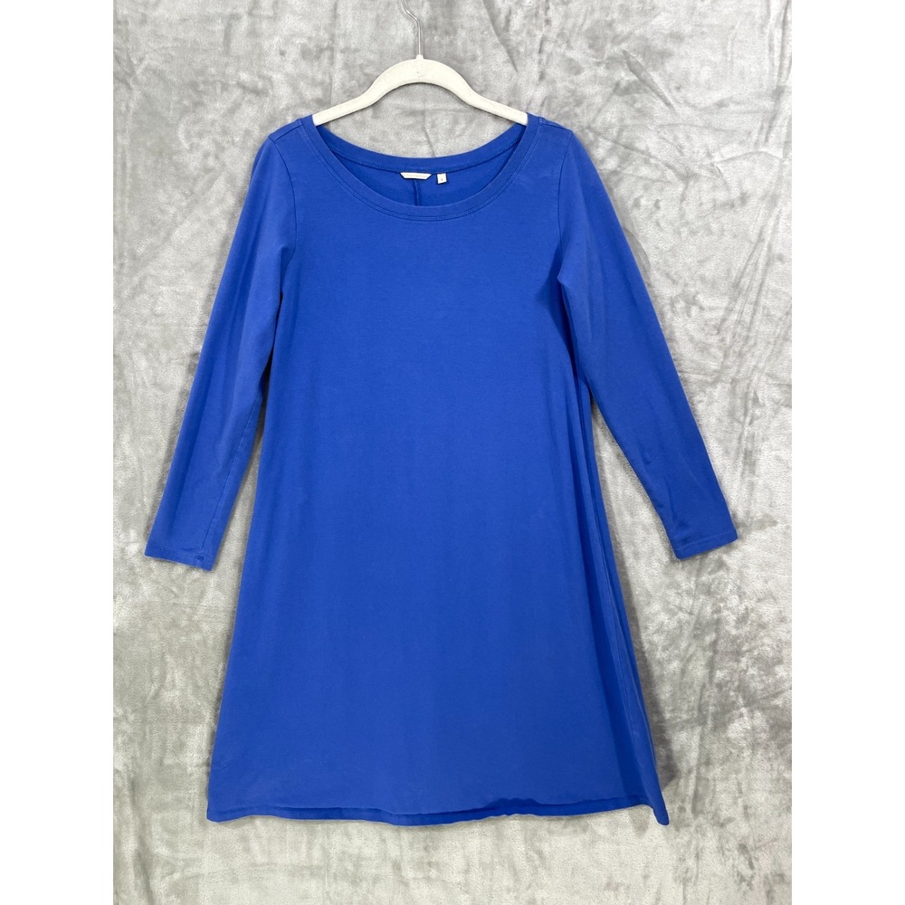 The Territory Ahead Shift Dress Size S Blue Cotton Jersey Long Sleeve Stretch